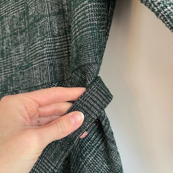 Zara Green Tweed Belted Dress - M - Picture 3 of 6